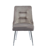 ZIP DESIGN CHIARS WITH MOCHA VELVET AND SILVER FINISHING .MEASURING 55X48X93CM