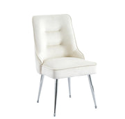 ZIP DESIGN CHIARS WITH BEIGE VELVET AND SILVER FINISHING .MEASURING 55X48X93CM