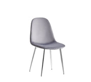 SCANDINAVIAN CHAIRS IN ANTHRACITE/DARK GREY VELVET IN SILVER FEETS.MEASURING 43.5X40X87CM