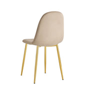 SILLAS ESCANDINAVAS EN TERCIOPELO TOPO CON PATAS DORADAS. MIDEN 43.5X40X87CM