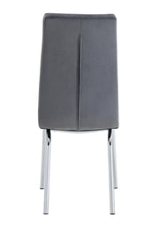SILLAS EMMA CON TERCIOPELO GRIS Y PATAS PLATEADAS QUE MIDEN 42X41X94CM
