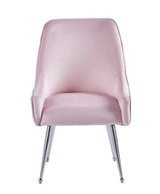 SILLAS DE LUJO CON TERCIOPELO ROSA Y PATAS PLATEADAS QUE MIDEN 56X48X93CM