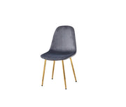 SCANDINAVIAN CHAIRS WITH ANTHRACITE/DARK GREY VELVET WITH GOLD FEETS MEASURING 43.5X40X87CM