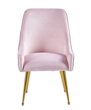 SILLAS DE LUJO CON TERCIOPELO ROSA Y PATAS DORADAS QUE MIDEN 56X48X93CM