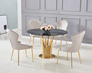 HILTON CHAIRS WITH GOLD FEETS IN MOCHA  VELVET.