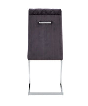 SILLAS ACOLCHADAS COCOMAT EN TERCIOPELO GRIS OSCURO/ANTRACITA CON PATAS PLATEADAS. 41X42X108CM