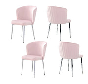 DIANA CHAIRS IN PINK VELVET WITH SILVER FEETS.
