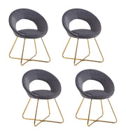 BUBBLE DESIGN CHAIRS IN GOLD FEETS WITH GREY VELVET .