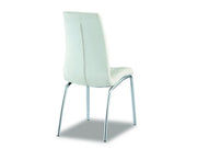 SILLAS EMMA EN POLIPIEL BLANCA CON PATAS PLATEADAS. 42X41X94CM