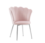 NYMPHEA CHAIRS IN PINK VELVET WITH SILVER FEETS .MEASURING 50X44X85CM