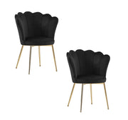 NYMPHEA CHAIR WITH GOLD FEETS WITH BLACK VELVET MEASURING 50X44X85CM