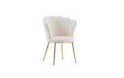 SILLAS NYMPHEA DORADAS CON TAPIZADO DE TEJIDO TEDDY ACOLCHADO DE 50X44X85CM