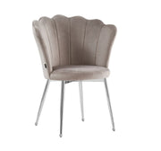 NYMPHEA CHAIRS WITH SILVER FEETS IN MOCHA VELVET.MEASURING 44X50X85CM