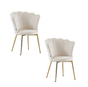 NYMPHEA CHAIRS WITH GOLD FEETS IN BEIGE/OFF WHITE VELVET.MEASURING 44X50X85CM