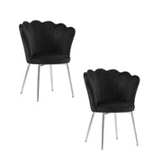 SILLAS NYMPHEA CON PATAS PLATEADAS EN TERCIOPELO NEGRO. MEDIDAS 44X50X85CM