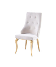 STUDDED RING CHAIR IN GOLD FINISHING WITH BEIGE/OFF WHITE COLOR