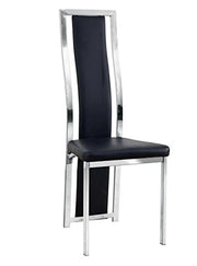 DANA CHAIRS IN BLACK FAUX LEATHER WITH SILVER FEETS MEASURING 41X40X109CM