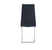 BELLA CHAIRS IN BLACK FAUX LEATHER WITH SILVER FEETS .