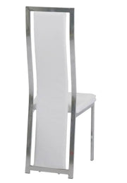 DANA CHAIR IN WHITE CROCODILE-EFFECT FAUX LEATHER .MEASURING 41X40X109CM