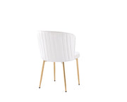 DIANA GOLD LEGS IN BEIGE/OFF WHITE VELVET , MEASURING 46X46X83CM