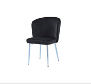 DIANA SILVER LEGS IN BLACK VELVET , MEASURING 46X46X83CM