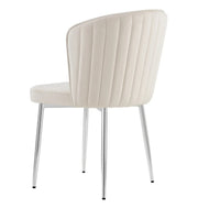 DIANA PIERNAS PLATEADAS EN TERCIOPELO BEIGE BLANCO ROTO, CON MEDIDAS DE 46X46X83CM