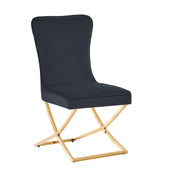 GABRIELLE CHAIRS WITH GOLD FEETS WITH BLACK VELVET MEASURING 53X49X95CM