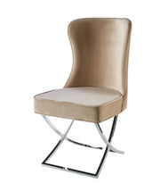 GABRIELLE CHAIRS WITH SILVER FEETS WITH BEIGE VELVET MEASURING 53X49X95CM