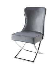 GABRIELLE CHAIRS WITH SILVER FEETS WITH GREY VELVET MEASURING 53X49X95CM