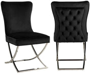 GABRIELLE CHAIRS WITH SILVER FEETS WITH BLACK VELVET MEASURING 53X49X95CM