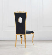 ROYAL CHAIR WITH GOLD FEETS AND BLACK VELVET FINISHING.