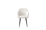 SILLÓN KANVAS CON TAPIZADO TEDDY Y PATAS DE METAL NEGRO.
