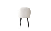 SILLÓN KANVAS CON TAPIZADO TEDDY Y PATAS DE METAL NEGRO.