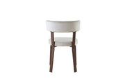 NORDIK CHAIR WITH WALNUT EFFECT LEGS AND BEIGE VELVET SEAT.MEASURING 47.5X44X81CM