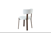 NORDIK CHAIR WITH WALNUT EFFECT LEGS AND BEIGE MARBELLA FABRIC SEAT.MEASURING 47.5X44X81CM
