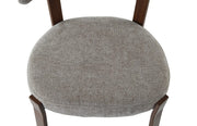 NORDIK CHAIR WITH WALNUT EFFECT LEGS AND MOCHA MARBELLA FABRIC SEAT.MEASURING 47.5X44X81CM