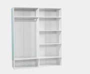 SOFIA WHITE AND SILVER FINISH WARDROBE WITH 4 DOORS AND MIRROR.MEASURING 160X51X210CM