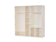 ATLANTIS BEIGE AND GOLD FINISH WARDROBE WITH 4 DOORS AND MIRROR .MEASURING 200X60X210CM