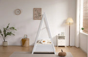 CHILDREN`S TIPI BED IN WHITE WITH MEASURING 90X190CM