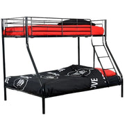 BLACK 2+1 BUNK BED BAB SLATTED BASE MEASURING 140X190CM+90X190CM