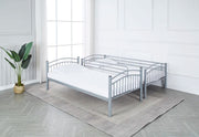 FRED SEPARABLE  BUNK BED IN GRAY METAL MEASURING 90X190CM WITHOUT MATRESS.