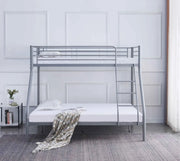 BAB 2+1 G BUNK BED SLATTED BASE IN GREY  METAL MEASURING 140X190CM + 90X190CM.WITHOUT MATRESS.