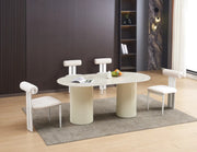 TIFFANY CHAIR WITH WOOD-EFFECT LEGS WHITE IN BEIGE VELVET SEATING.