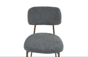 AZRA CHAIR WITHWALNUT EFFECT LEGS AND A HERITAGE ANTHRACITE/DARK GREY FABRIC SEAT.