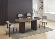 AZRA CHAIR WITHWALNUT EFFECT LEGS AND A HERITAGE ANTHRACITE/DARK GREY FABRIC SEAT.