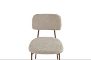 AZRA CHAIR WITH WALNUT EFFECT LEGS AND A HERITAGE SAND FABRIC SEAT.MEASURING  44X43X80CM