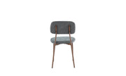 AZRA CHAIR WITHWALNUT EFFECT LEGS AND A HERITAGE ANTHRACITE/DARK GREY FABRIC SEAT.