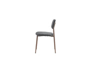 AZRA CHAIR WITHWALNUT EFFECT LEGS AND A HERITAGE ANTHRACITE/DARK GREY FABRIC SEAT.