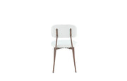 AZRA CHAIR WITH WALNUT EFFECT LEGS AND A HERITAGE BEIGE FABRIC SEAT.