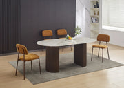AZRA CHAIR WITH WALNUT EFFECT LEGS AND A HERITAGE OCHRE FABRIC SEAT.MEASURING  44X43X80CM
